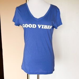 Blue Good Vibes Teeshirt. Size S